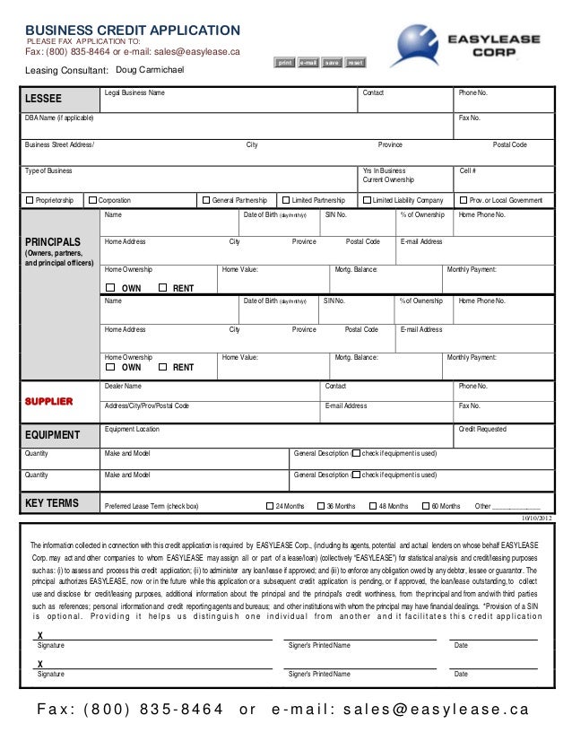 commercial credit application master business to business credit application