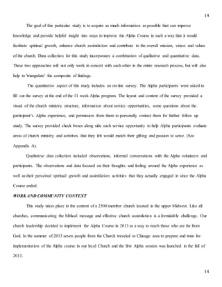 ALPHA AND CHURCH ASSIMILATION Action Research | DOCX