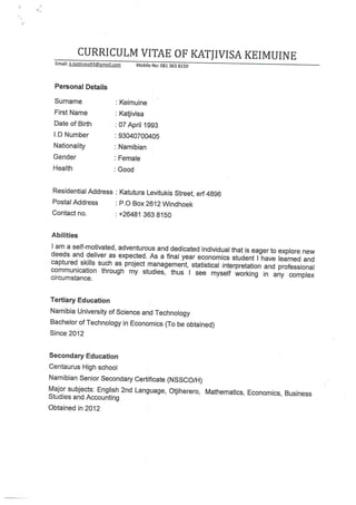 Katjivisa Keimuine CV.PDF