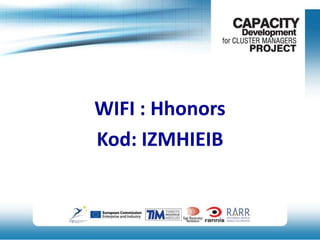 WIFI : Hhonors
Kod: IZMHIEIB

 