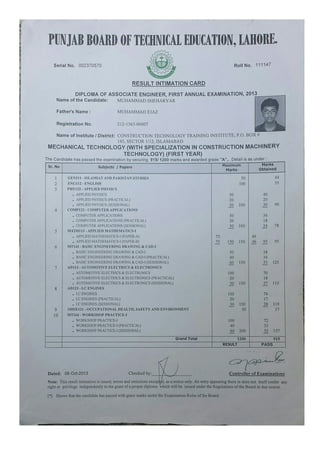 Diploma 1st Result