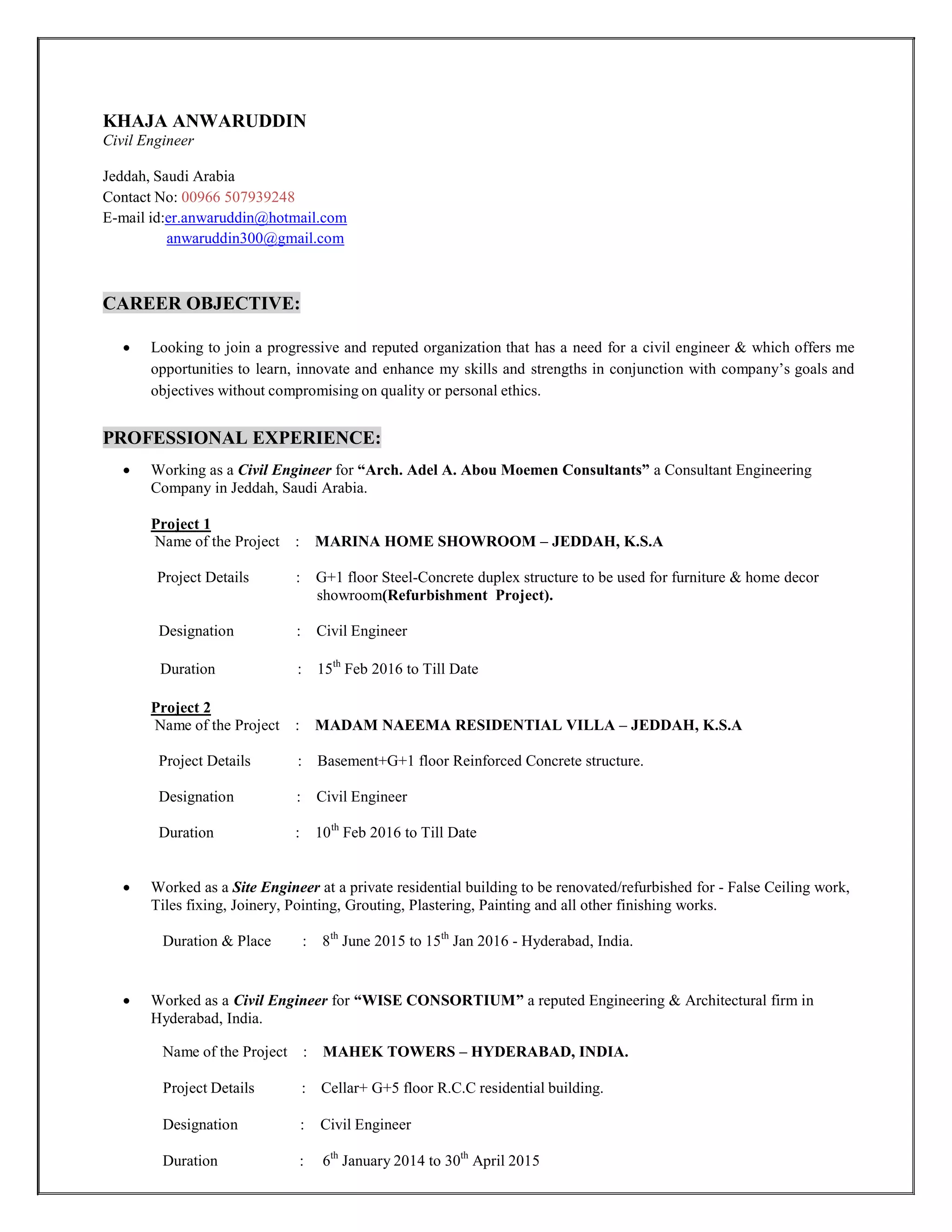 Resume_Khaja_Anwar_Uddin(Zaki). | PDF