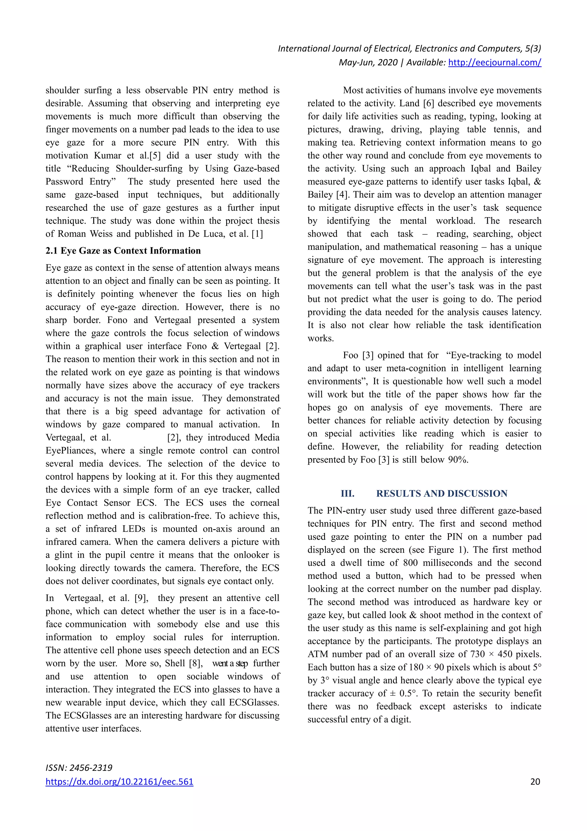 The use of Eye Gaze Gesture Interaction Artificial Intelligence ...