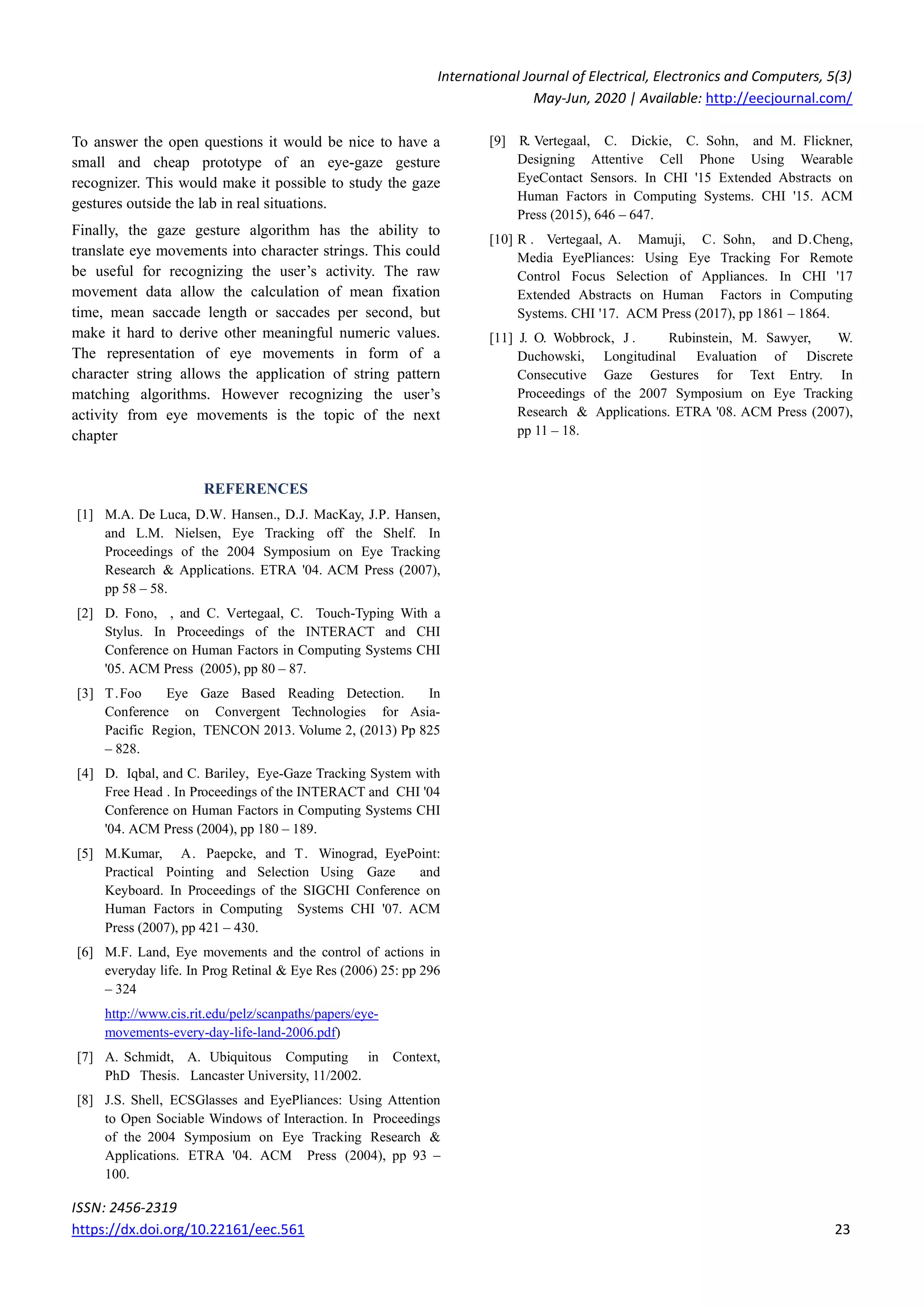 The use of Eye Gaze Gesture Interaction Artificial Intelligence ...