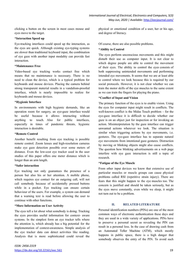The use of Eye Gaze Gesture Interaction Artificial Intelligence ...