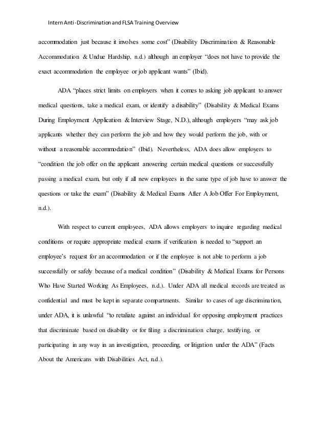 intern anti discrimination and fair labor standards act training over age discrimination essay