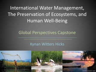 International Water Management,
The Preservation of Ecosystems, and
Human Well-Being
Global Perspectives Capstone
Kynan Witters Hicks
Courtesy of James F. Scott
 