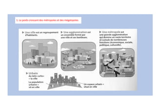 1. Le poids croissant des métropoles et des mégalopoles
 