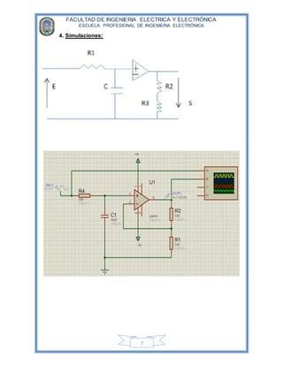 FACULTAD DE INGENIERIA ELECTRICA Y ELECTRÓNICA
ESCUELA PROFESIONAL DE INGENIERIA ELECTRÓNICA
7
4. Simulaciones:
 