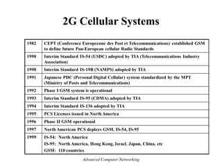 2G Cellular Systems
Advanced Computer Networking
 