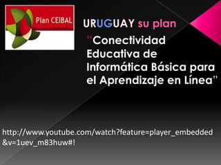 “Conectividad
                    Educativa de
                    Informática Básica para
                    el Aprendizaje en Línea”



http://www.youtube.com/watch?feature=player_embedded
&v=1uev_m83huw#!
 