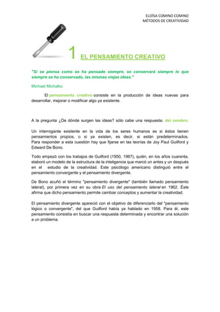 1  el pensamiento creativo