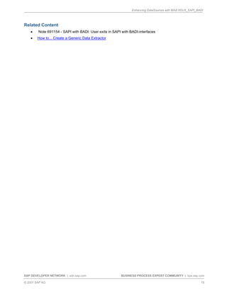 Enhancing data sources with badi in SAP ABAP | PDF