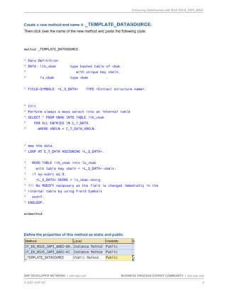 Enhancing data sources with badi in SAP ABAP | PDF