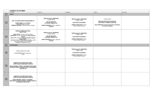 TUESDAY 20 OCTOBER
h CAVOUR GIOLITTI EINAUDI SELLA MOLLINO
LUNCH
COFFEE BREAK
13.15
14.15
14.15
14.45
I-SET: THE VIDEO PRO...