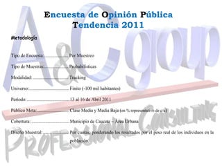 Encuesta de Opinión Pública Tendencia 2011 