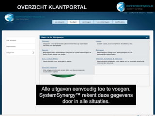 berekening en planning toolsOVERZICHT DASHBOARDAgenda functie