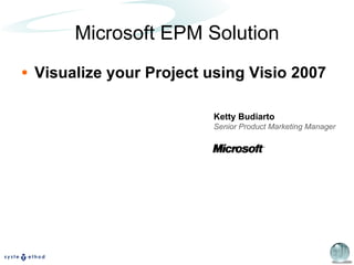 Microsoft EPM Solution Visualize your Project using Visio 2007 Ketty Budiarto Senior Product Marketing Manager 