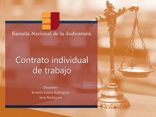 Escuela Nacional de la Judicatura
Contrato individual
de trabajo
Docentes
Ernesto Evertz Rodríguez
Jeny Rodríguez
 