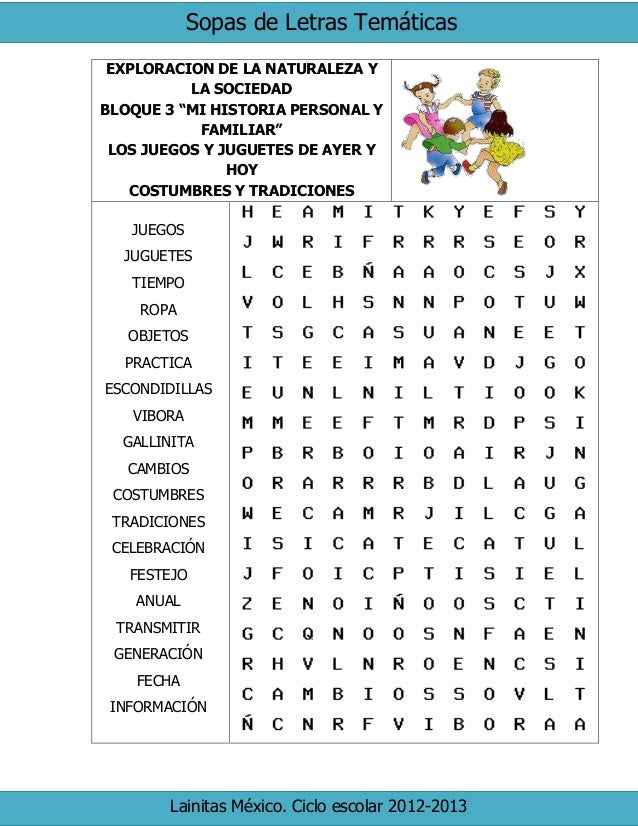 Sopa De Letras De Juguetes Para Niños