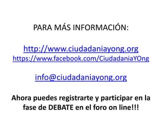 "Ciudadanía y ONG" 1era fase participación abril2012