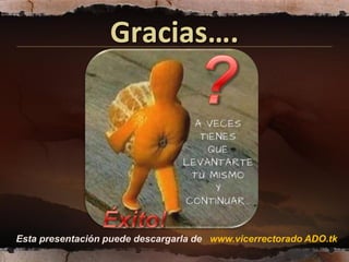Gracias….




Esta presentación puede descargarla de www.vicerrectorado ADO.tk
 