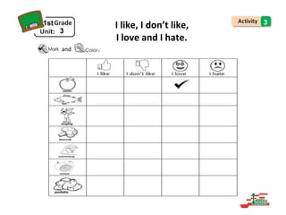 1st
3
and .
I like, I don’t like, 3
I love and I hate.
 