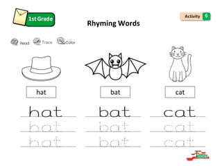 hat bat cat
6
Rhyming Words
 
