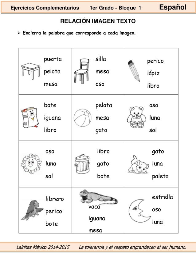 1er grado bloque 1 ejercicios complementarios
