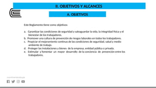 reglamento interno de seguridad y salud en el trabajo | PPTX