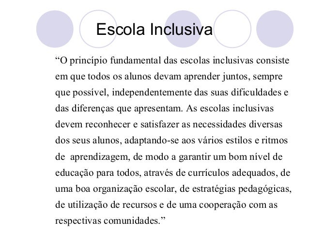 Educação inclusiva na escola Educação inclusiva na escola