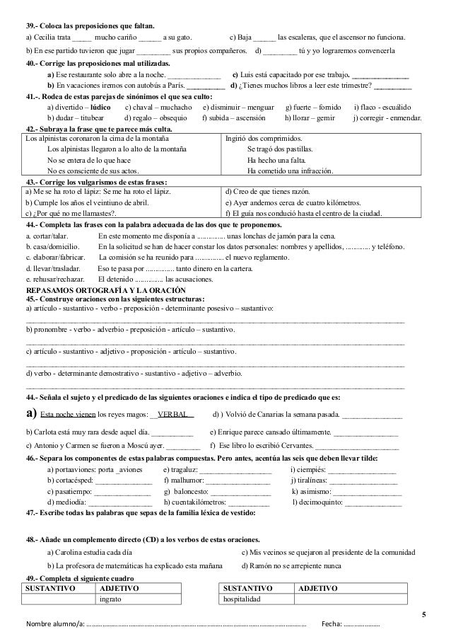 1 ESO Actividades De Repaso De Lengua 1-eso-actividades-de-repaso-de-lengua