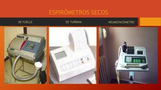 ESPIRÓMETROS SECOS
DE FUELLE DE TURBINA NEUMOTACÓMETRO
 