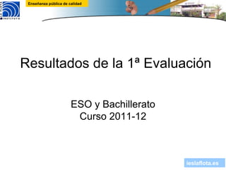 Resultados de la 1ª Evaluación ESO y Bachillerato Curso 2011-12 