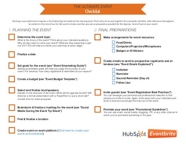 1 event checklist make checklist