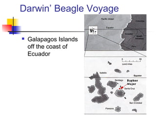 Darwin’ Beagle Voyage
 Galapagos Islands
off the coast of
Ecuador
 