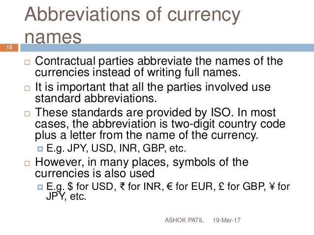 Foreign exchange abbreviation