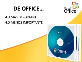 DE OFFICE…-LO MAS IMPORTANTE-LO MENOS IMPORTANTE