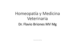 Homeopatía y Medicina 
Veterinaria 
Dr. Flavio Briones MV Mg 
Flavio Briones Mv Mg 
 