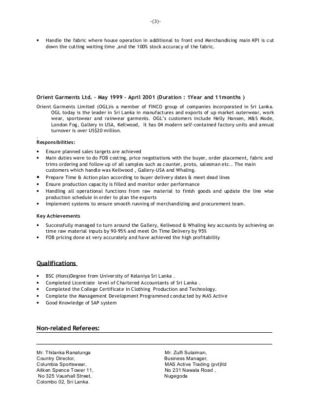 merchandising operation manager resume