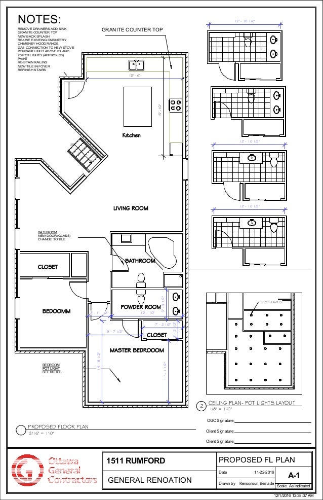 1511 Rumford Proposed And Existing Floor Plan