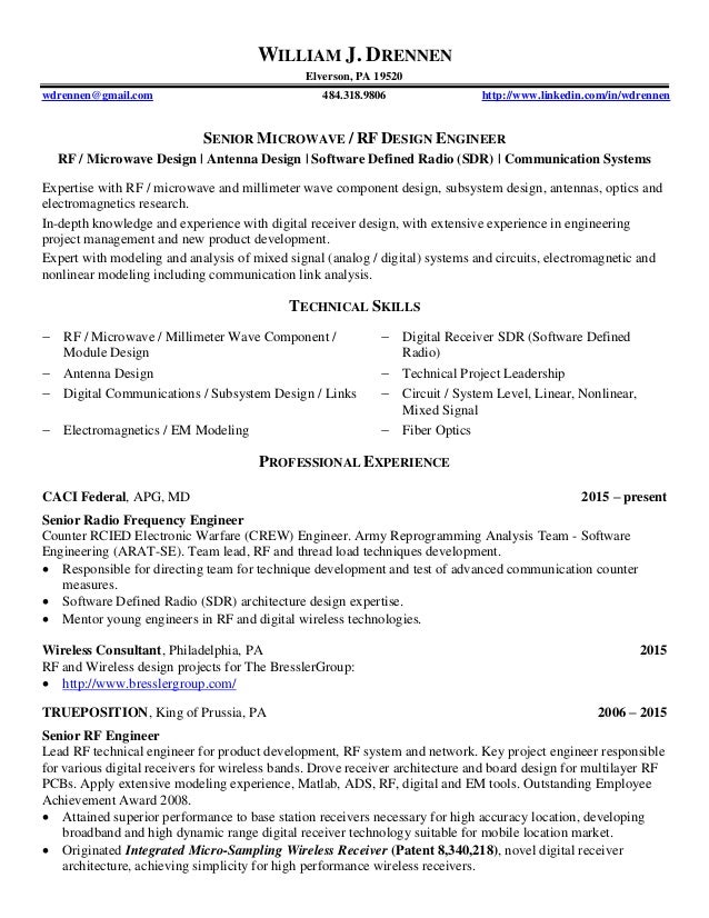 drennen william resume 021216 digital design engineer resume