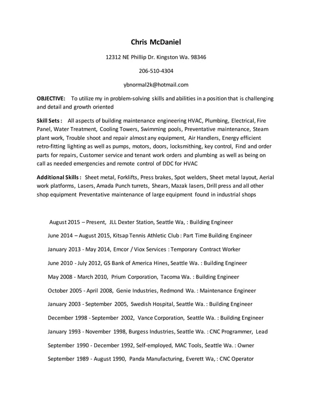 Chris McDaniel resume 2017 PDF - Chris McDaniel Resume 2017 1 638 