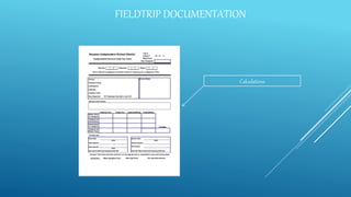 FIELDTRIP DOCUMENTATION
Calculations
 