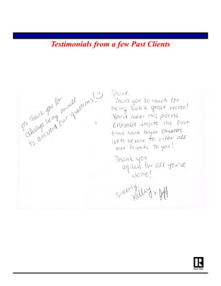 Testimonials from a few Past Clients
 