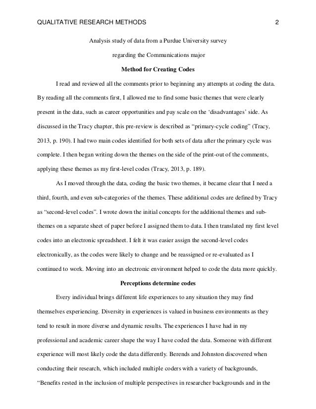 Research paper assignment qualitative