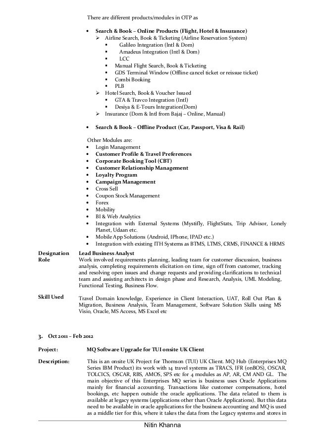 Integration analyst resume