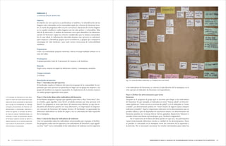 4948 HERRAMIENTA PARA EL ANÁLISIS DE VULNERABILIDAD SOCIAL A LOS IMPACTOS CLIMÁTICOSLa Herramienta. Ejercicios participativos
a los indicadores de bienestar, se colocan al lado derecho de la mampara, en el
sitio opuesto al indicador de bienestar correspondiente.
Paso 4: Definir los determinantes para tener
bienestar
Después se le pregunta al grupo qué se necesita para llegar a los indicadores
de bienestar. Si, por ejemplo, el indicador es tener “buena salud”, el determi-
nante podría ser “tener acceso a servicios de salud”; o si el indicador es “tener
comida”, un determinante podría ser “tener fuente de ingreso (para comprar
suficiente comida)”. Aquí es importante enfocarse en los determinantes que se
pueden influir, y que no dependan de una fuerza mayor. Los determinantes de
bienestar pueden ser recursos físicos (tierra, ganado), financieros (dinero) o
sociales (tener una buena red social que, p.ej., facilita la migración).
	 En el transcurso de la lluvia de ideas puede ser que los y las participantes
vayan mencionando diferentes niveles o calidad de los determinantes. Estos
se pueden ir colocando en la mampara entre los extremos de la izquierda y
la derecha. No es necesario encontrar los niveles intermedios para todos los
EJERCICIO 3
CLASIFICACIÓN DE BIENESTAR1
Objetivo
El objetivo de este ejercicio es profundizar el análisis y la identificación de los
hogares más vulnerables en la comunidad según los criterios de bienestar loca-
les. A través de preguntas sobre acceso a recursos y ubicación de ciertos hogares
se va a poder establecer cuáles hogares son los más pobres y vulnerables. Más
allá de la ubicación, el análisis de bienestar sirve para identificar los diferentes
niveles de bienestar según los criterios establecidos por la misma comunidad.
En el caso ideal, la información obtenida durante este ejercicio es suficiente
para empezar a identificar grupos socio-económicos, o grupos que comparten
estrategias de vida similares y por ende tienen estructuras de vulnerabilidad
similares.
Preparativos
Citar a la comunidad, preparar material, colocar el mapa hablado urbano en el
sitio del taller
Participantes
2 grupos grandes (más de 5 personas) de mujeres y de hombres.
Material
Papel carta, tarjetas de papel de diferentes colores, 2 mamparas, rotafolio.
Tiempo estimado
2.5 horas
Descripción del ejercicio
Paso 1: Introducción del ejercicio
El facilitador explica el objetivo del ejercicio al grupo de la comunidad. Es im-
portante que este ejercicio en particular se haga con un grupo de mujeres y un
grupo de hombres en espacios separados. Se implementa de la misma manera
en ambos grupos siguiendo estos pasos.
Paso 2: Lluvia de ideas sobre indicadores de bienestar
El facilitador pregunta al grupo qué significa para ellos y ellas “estar bien” (Pa-
ra ustedes, ¿qué significa estar bien? ¿Cuándo piensan que otra persona está
bien?). La pregunta se tiene que hacer de manera muy abierta, ya que los in-
dicadores de bienestar pueden ser muy diferentes y es importante no imponer
un concepto de bienestar del equipo técnico. El facilitador va apuntando los
diferentes indicadores en fichas de papel y las va colocando del lado izquierdo
de la mampara.
Paso 3: Lluvia de ideas de indicadores de malestar
Una vez apuntados todos los indicadores mencionados por el grupo, el facilita-
dor pregunta cuáles son los opuestos a los indicadores de bienestar o qué signifi-
ca estar “mal” en la comunidad. Si los indicadores de malestar son los opuestos
Fig. 14. Lluvia de ideas, bienestar, La Trinidad, San Luis Potosí
1 El concepto de bienestar en este docu-
mento se refiere al estado de bienestar defi-
nido por la misma comunidad. Es importante
que el grupo de investigación no imponga
conceptos preconcebidos de bienestar uni-
dimensionales o relacionados solamente a
niveles de ingreso. El concepto de bienes-
tar tiene un carácter multidimensional y se
construye a través de percepciones locales
de bienestar subjetivo (estado de ánimo) y
objetivo (activos) en un contexto particular
socio-cultural de interacciones y relaciones
entre personas e instituciones.
 