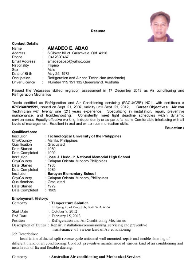 resume updated