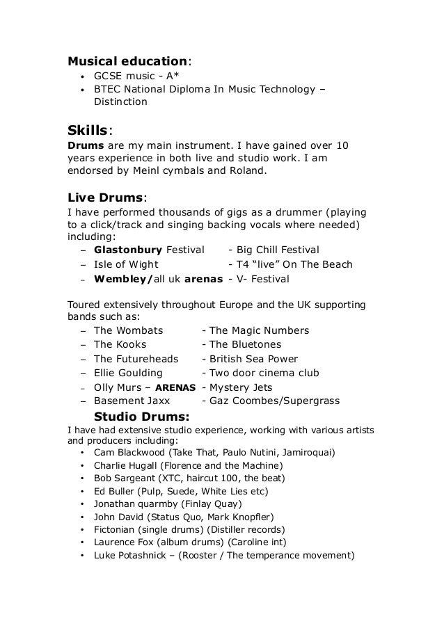 music cv